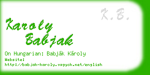 karoly babjak business card